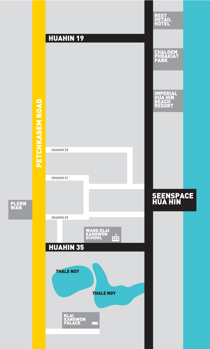 แผนที่ Seenspace หัวหิน มอลล์ติดทะเล สุดฟินกับบรรยากาศสระน้ำริมทะเล ซอยหัวหิน35